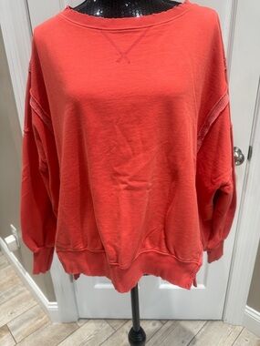 American Eagle Outfitters Coral Red Oversized Sweatshirt